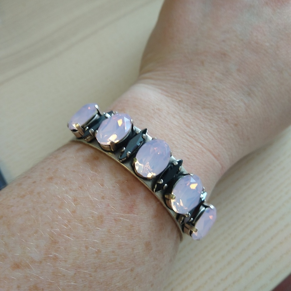 Pink opal Swarovski cuff